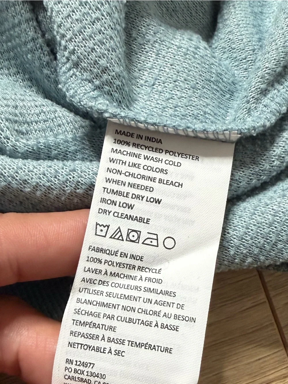 Prana Dusty Blue Crewneck Pullover Size Medium